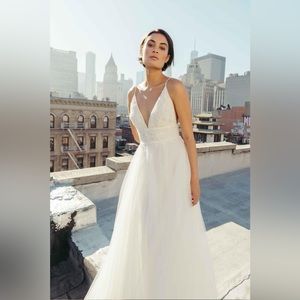 Jenny Yoo Shiloh with Appliqué Wedding Dress Size 6 Never Worn Unaltered